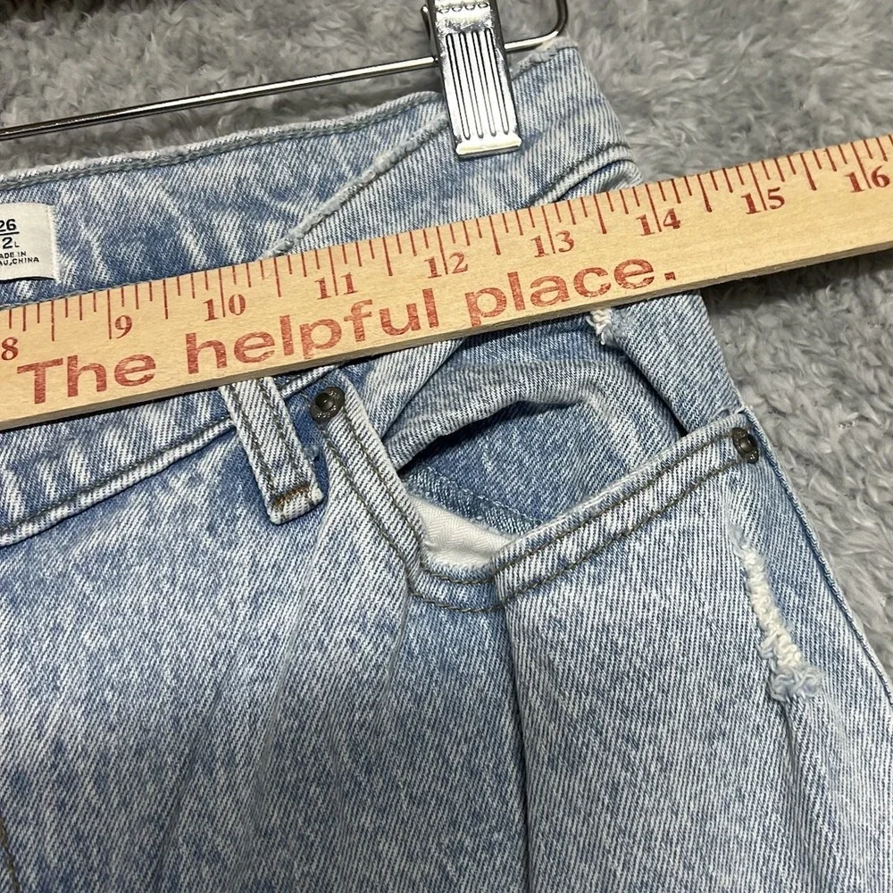 Abercrombie‎ Fitch Jeans Womens 26 2L Blue 90s Straight High Rise Criss Cross